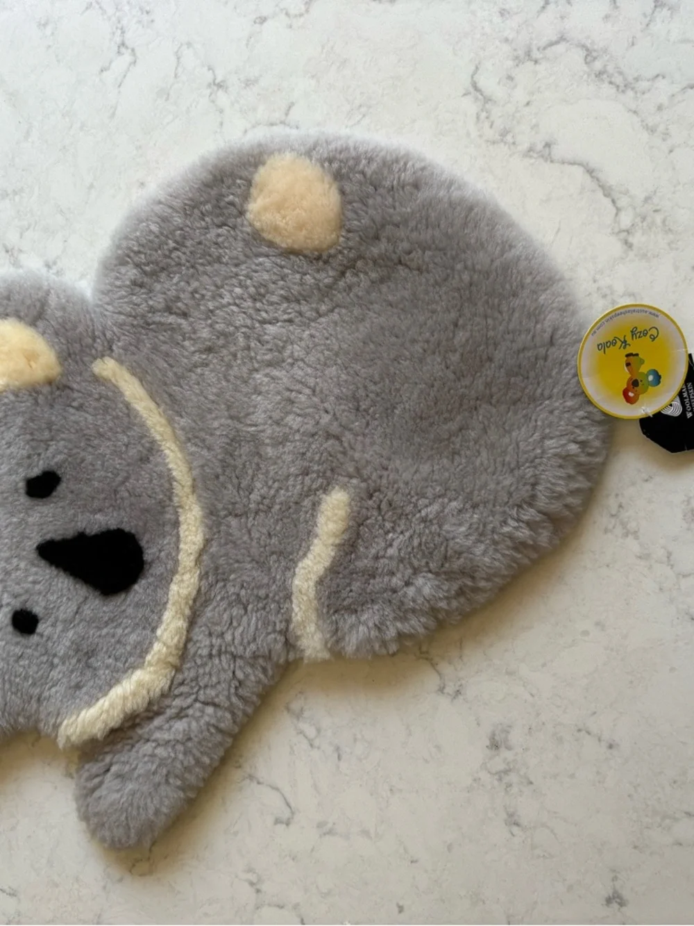 Cozy Koala Gray Wool Plush Seat Pad